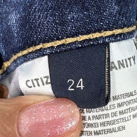 Citizens of Humanity Demy Flare Jeans Distressed Raw Hem Blue Sz 24 - Picture 7 of 13